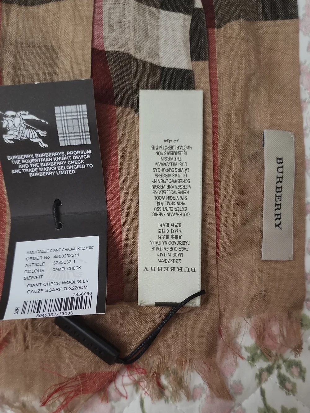 Burberry branded wool